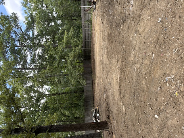 Clean, graded lot after demolition